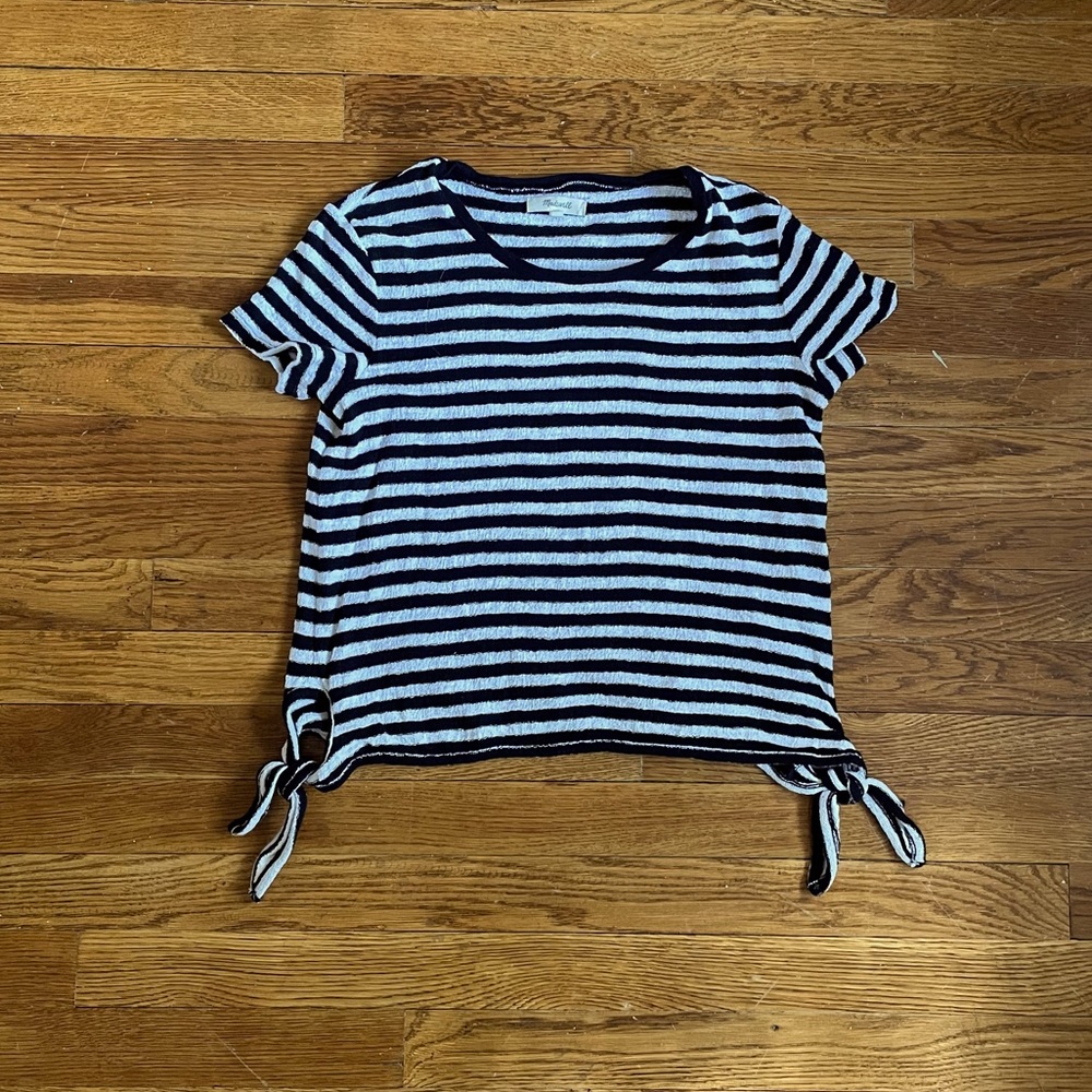 Madewell Striped Knit Tee with side ties
